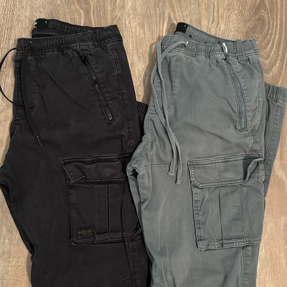 2 pairs Men's Hollister Black and Gray Cargo Pants